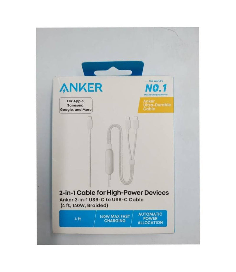 Anker 4' USB-C to 2 USB-C Cable - Gray