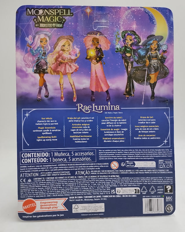 Moonspell Magic by Monster High Rae Lumina Fashion Doll Sun Witch with Accessories
