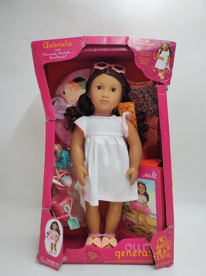 Our Generation Gabriela Posable 18" Doll with Beach Accessories SEE DETAILS