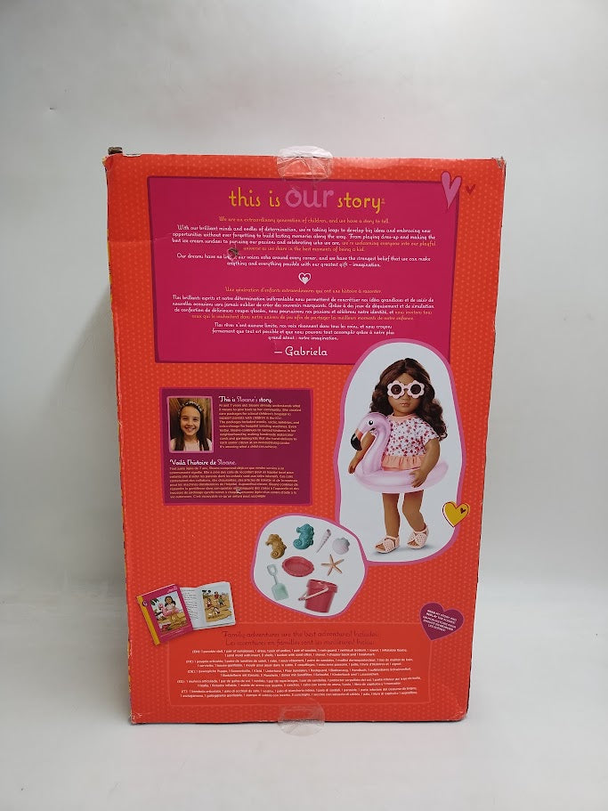 Our Generation Gabriela Posable 18" Doll with Beach Accessories SEE DETAILS