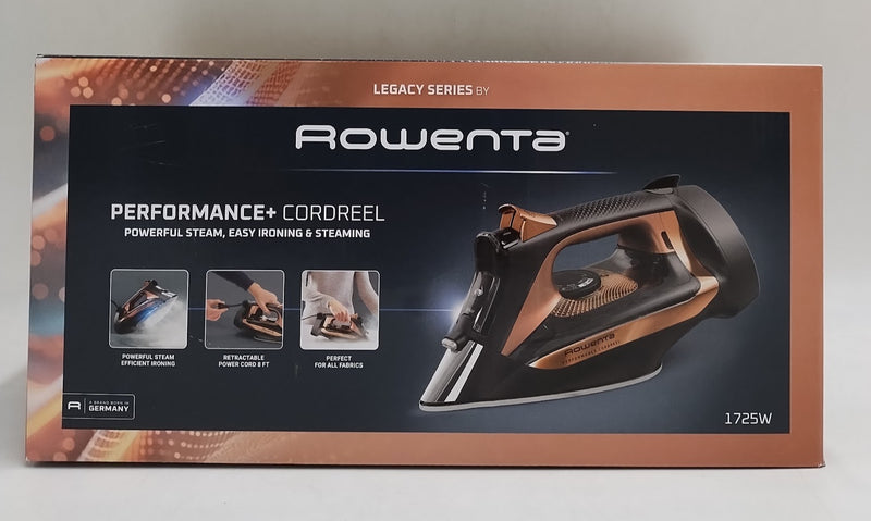 Rowenta Performance+ Cordreel Steam Iron, Powerful Steam & Retractable Cord