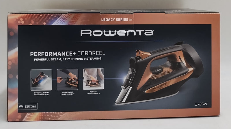 Rowenta Performance+ Cordreel Steam Iron, Powerful Steam & Retractable Cord