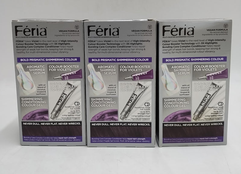 LOT OF 3 L'oreal Paris Feria Shimmering Permanent Hair Color Hair Dye, V28