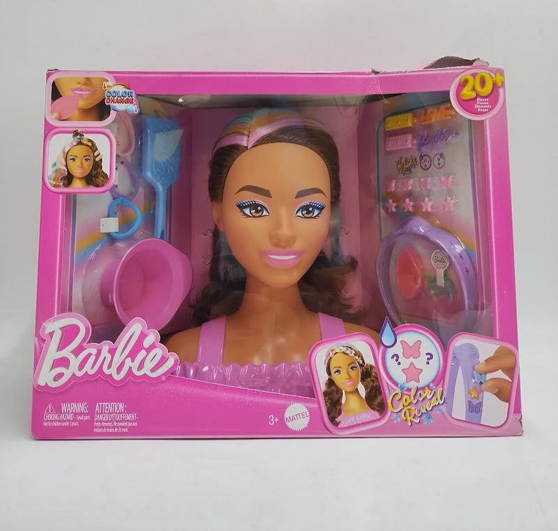 Barbie Doll Styling Head, Dark Brown Hair with Styling Accessories SEE DETAILS