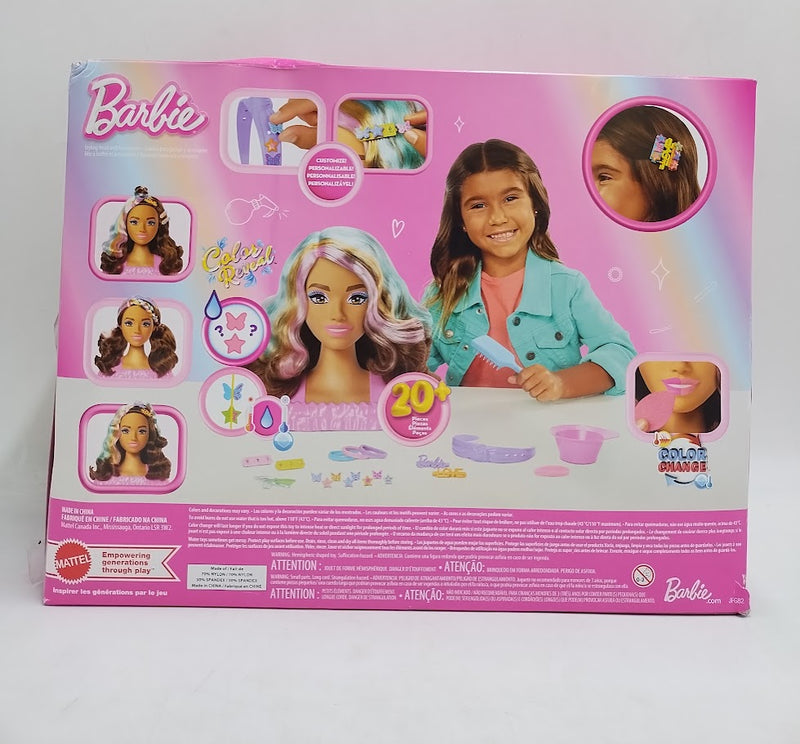 Barbie Doll Styling Head, Dark Brown Hair with Styling Accessories SEE DETAILS