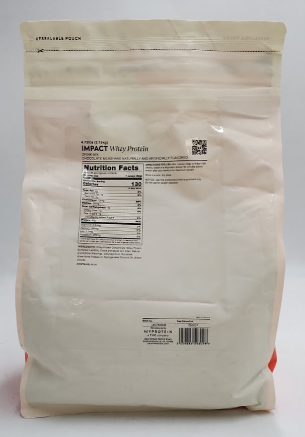 Myprotein Impact Whey Protein Chocolate Milkshake 65 Servings EXP 09/2027