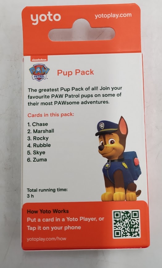 Yoto PAW Patrol Pup Pack Audio Card Collection (6 Card Pack) *ADD 3 TO YOUR CART & 1 IS FREE!*