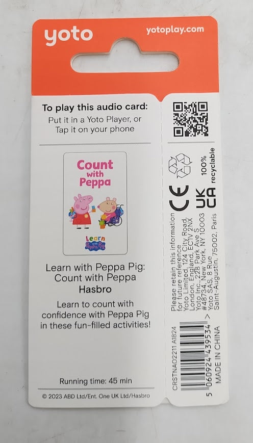 Yoto Learn with Peppa Pig: Educational Audio Card *ADD 3 TO YOUR CART & 1 IS FREE!*
