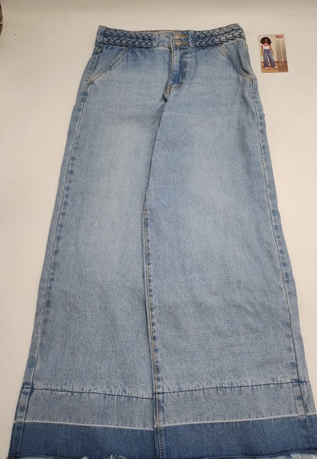 Levi's Girls' Braided High-Rise Baggy Jeans - Light Wash 14