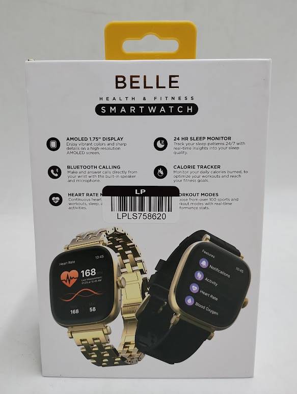 iTOUCH Belle Smartwatch Bundle - Gold Case and Gold Metal and Black Band
