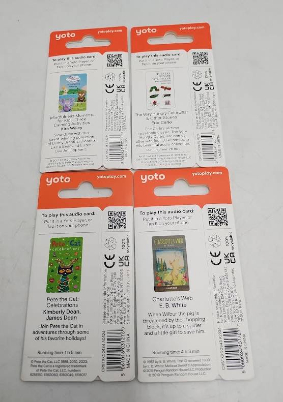 LOT OF 4 !! Yoto Audio Cards