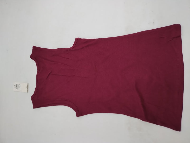 Women's Ribbed High Neck Tank Top - A New Day Burgundy XL