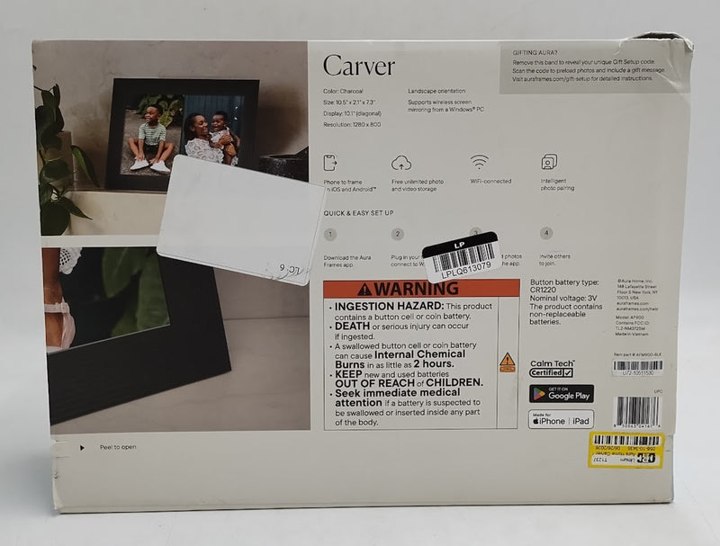 Aura Home Carver 10" Digital Wifi Frame-Charcoal SEE DETAILS