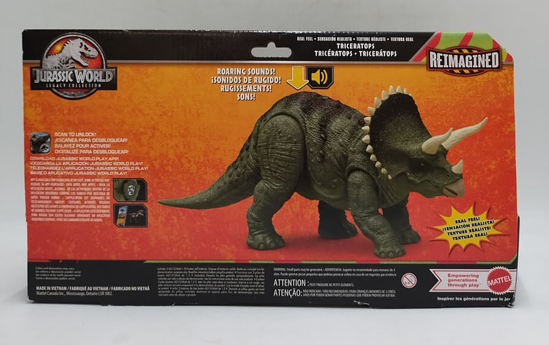 Jurassic World Reimagined Triceratops Roaring Dinosaur Figure SEE DETAILS