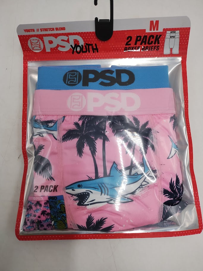 PSD Boys' 2pk Surf & Turf Boxer Briefs Underwear - Pink/Blue M