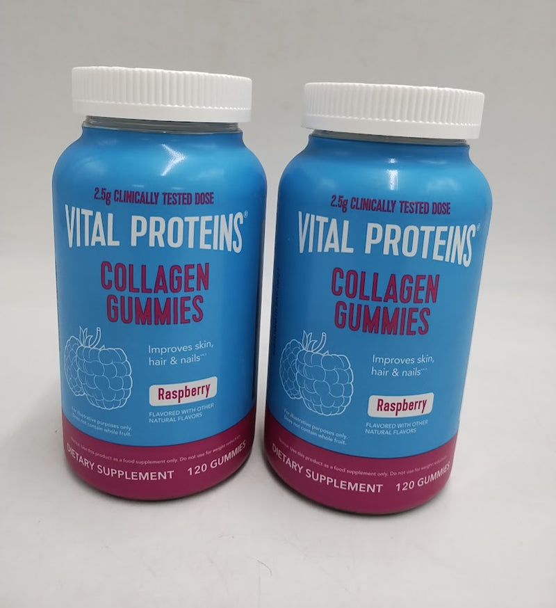 2 PACK Vital Proteins Collagen Gummies - Raspberry EXP: 08/27