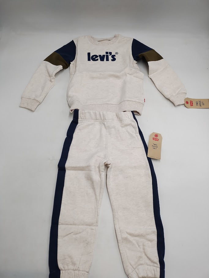 Levi's Toddler Boys' Snickerdoodle Sweatsuit Set Heather Cream 4T