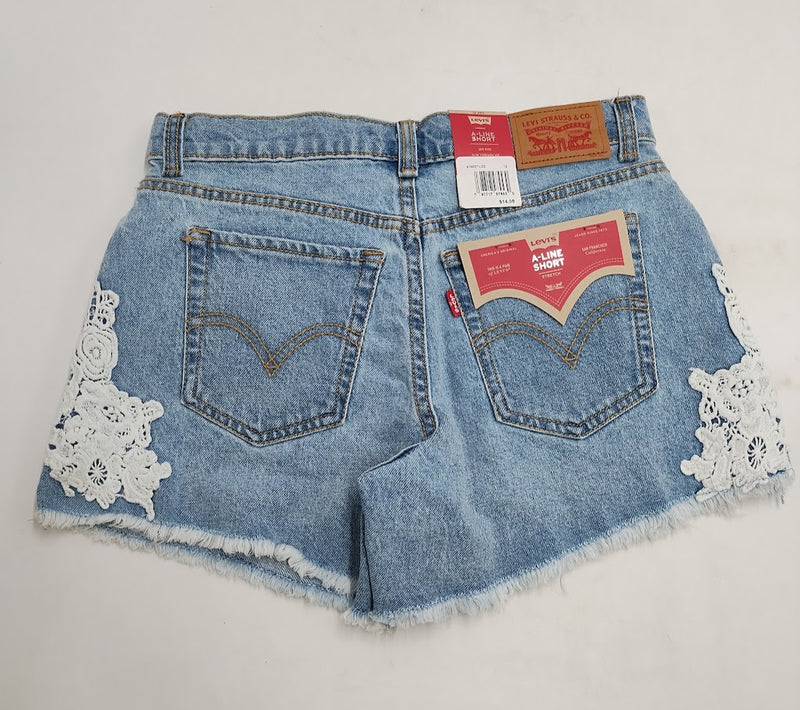 Levi's Girls' Crochet A-Line Denim Shorts - Light Wash 12