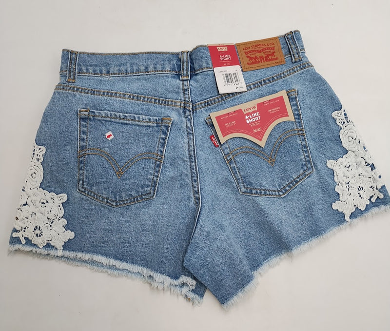 Levi's Girls' Crochet A-Line Denim Shorts - Light Wash 14