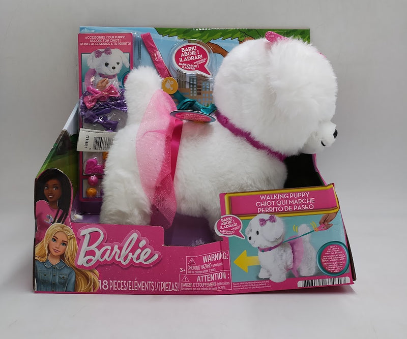 Barbie Walking Puppy Plush Toy 10pc Interactive Pet Playset SEE DETAILS