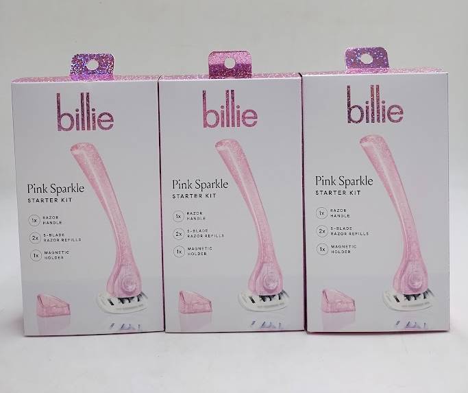 LOT OF 3 !! Billie Handle with Magnetic Holder Women 5 Blade Refills Razor