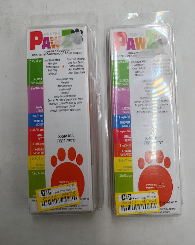 LOT 2!! Pawz 12pc Rubber Dog Boots - Orange XS
