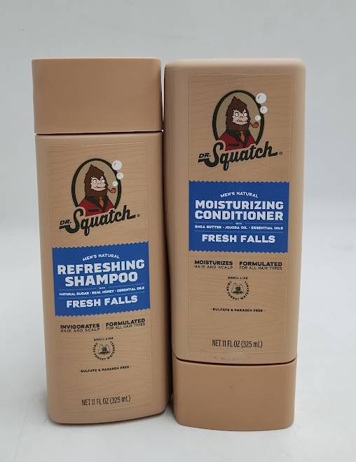 2 PACK!! DR. SQUATCH Men's Natural Shampoo AND Conditioner Set - Fresh Falls