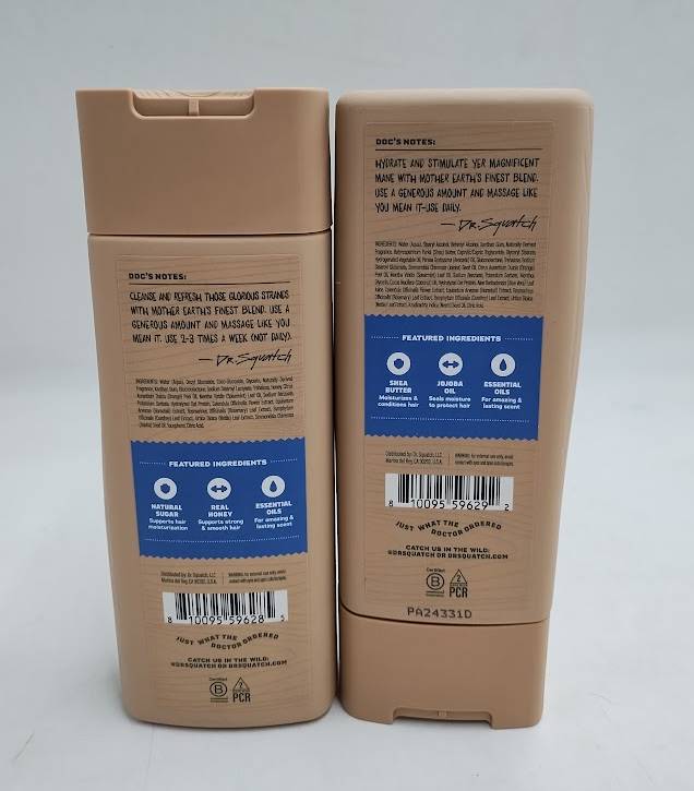 2 PACK!! DR. SQUATCH Men's Natural Shampoo AND Conditioner Set - Fresh Falls