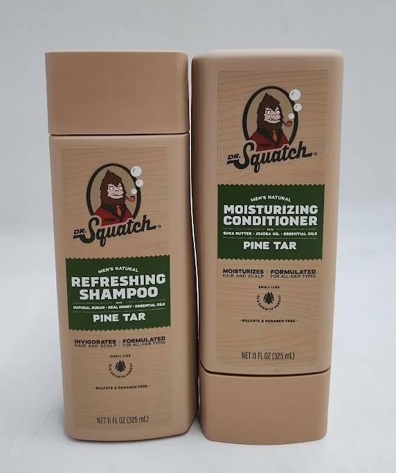 2 PACK!! DR. SQUATCH Shampoo AND Conditioner Set - Pine Tar