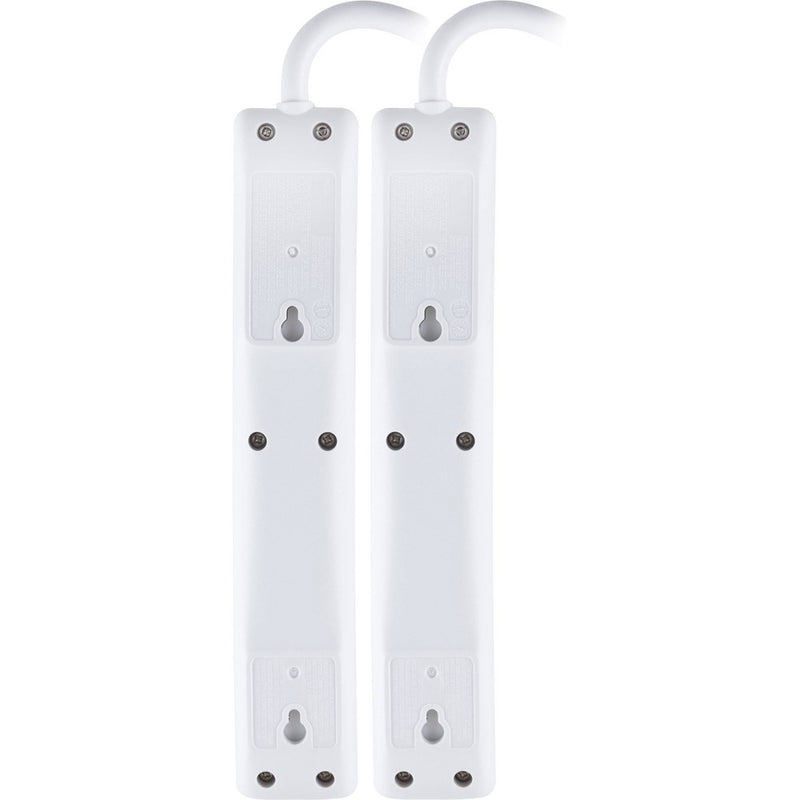 GE 2ft 2pk Extension Cord With 6 Outlet Power Strip White