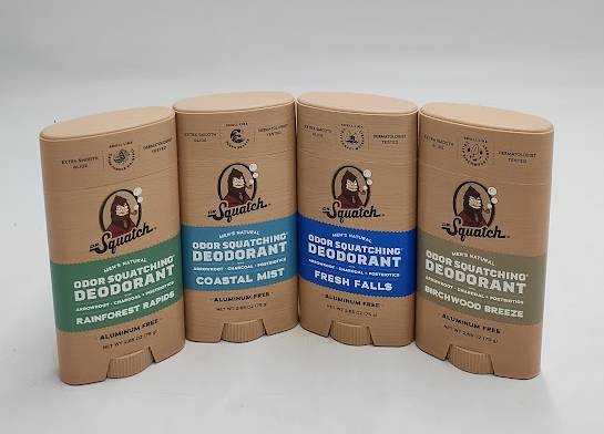 LOT OF 4!! DR. SQUATCH Men's Deodorant - Breeze, Falls, Rainforest, Mist