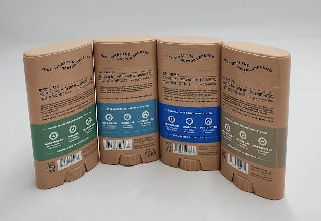 LOT OF 4!! DR. SQUATCH Men's Deodorant - Breeze, Falls, Rainforest, Mist