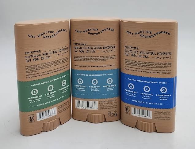 LOT OF 3!! DR. SQUATCH Men's Deodorant - Rainforest, Mist, Falls