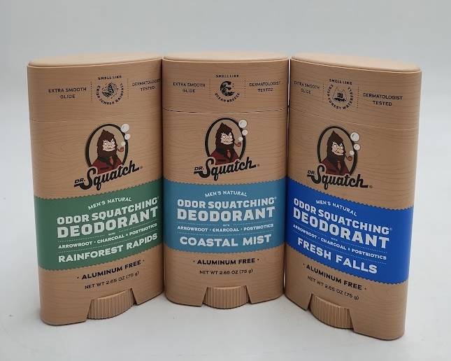 LOT OF 3!! DR. SQUATCH Men's Deodorant - Rainforest, Mist, Falls