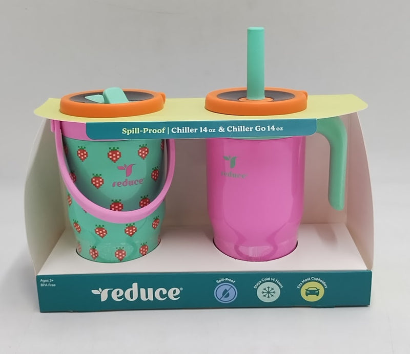 Reduce 14 oz 2pk Chiller & Chiller Go Pink/ Strawberry