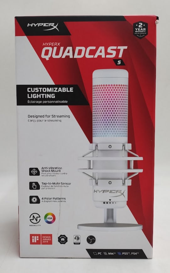 HyperX QuadCast S RGB USB Condenser Microphone - White SEE DETAILS