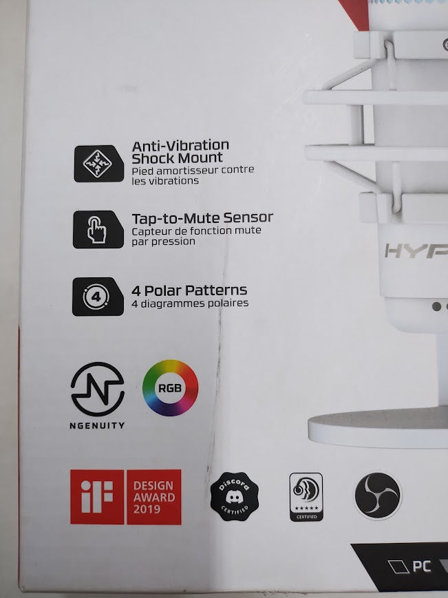 HyperX QuadCast S RGB USB Condenser Microphone - White SEE DETAILS