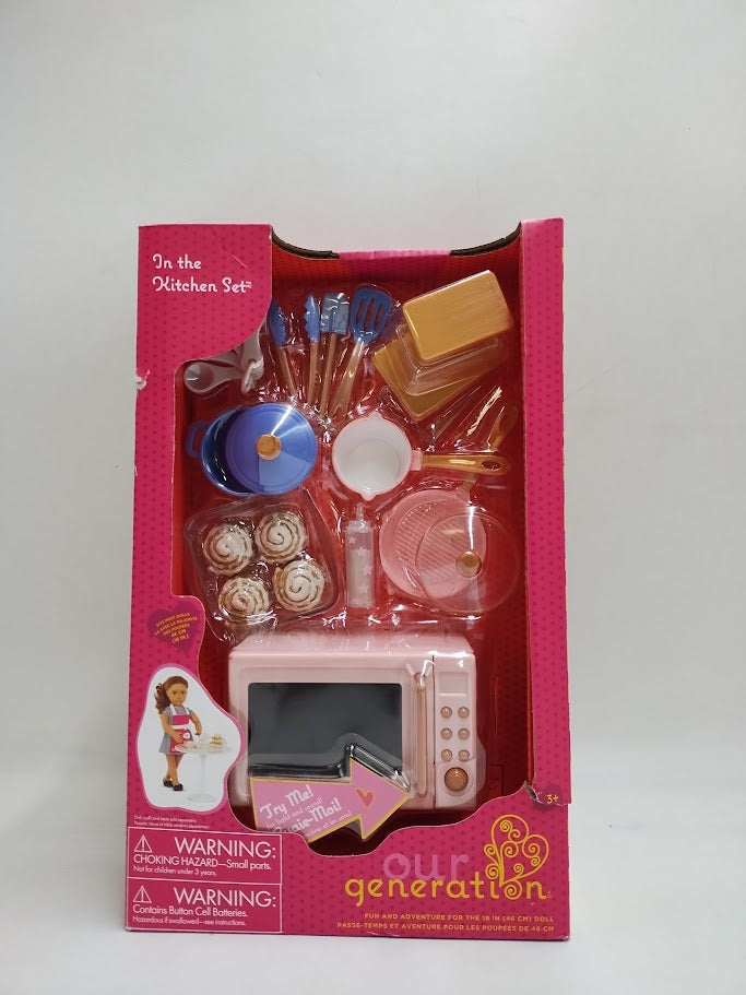 Our Generation In the Kitchen Microwave Accessory Set for 18" Dolls SEE DETAILS