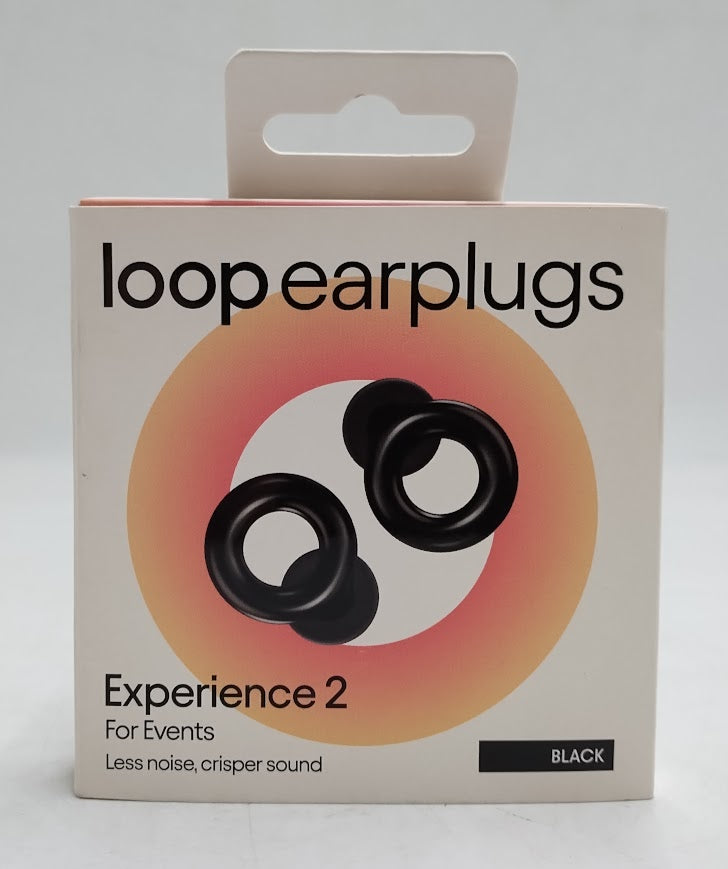 Loop Experience 2 Earplugs for Live Events, Concerts, Festivals  - Black