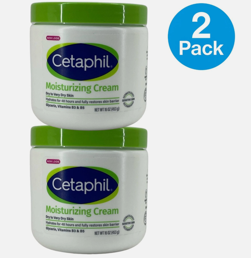 2 PACK!!! Cetaphil Moisturizing Body and Face Cream - 16oz