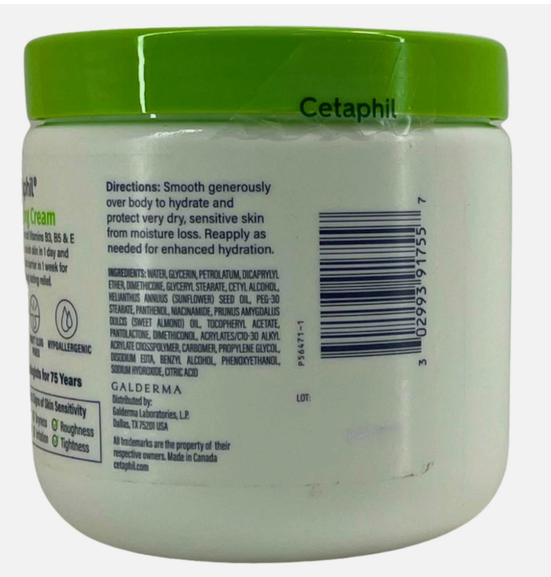 2 PACK!!! Cetaphil Moisturizing Body and Face Cream - 16oz
