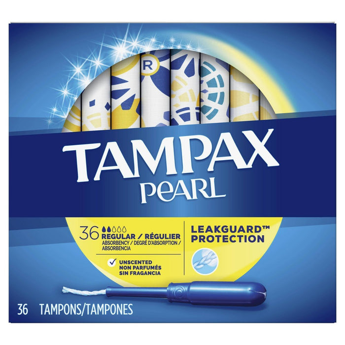Tampax Pearl Plastic Unscented Tampons - Regular - 36ct