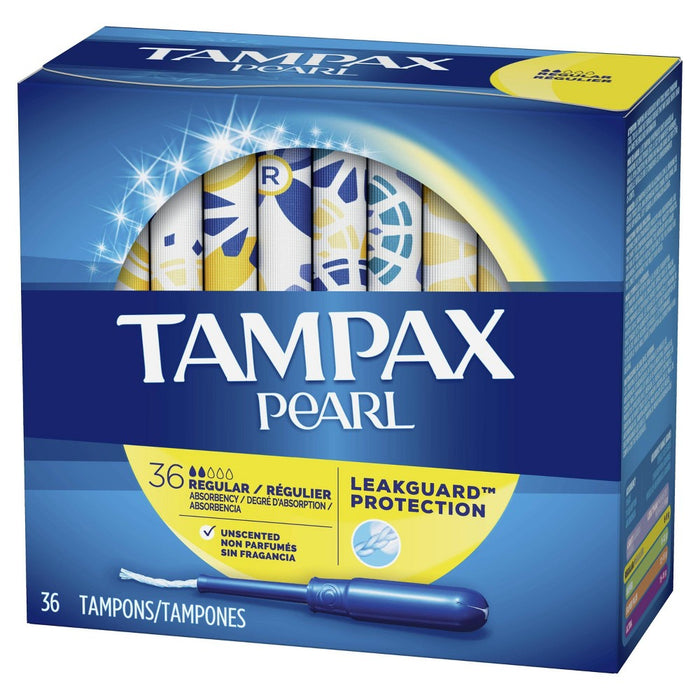 Tampax Pearl Plastic Unscented Tampons - Regular - 36ct