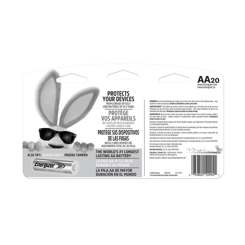 Energizer Max General Purpose Battery AA 20 ct - EXP 12/2031
