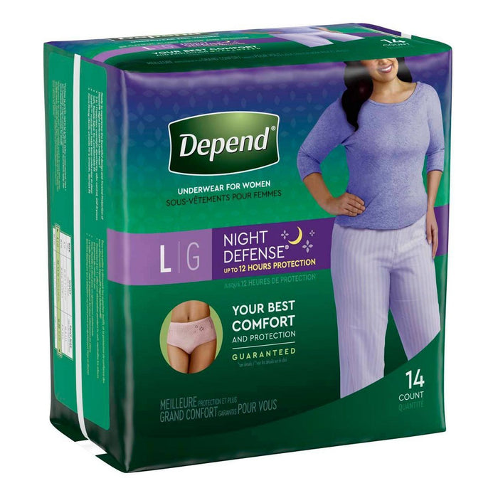 Depend Night Defense Incontinence Underwear for Women - Large - 14ct