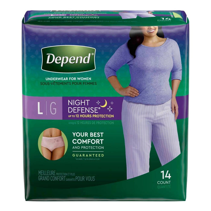 Depend Night Defense Incontinence Underwear for Women - Large - 14ct