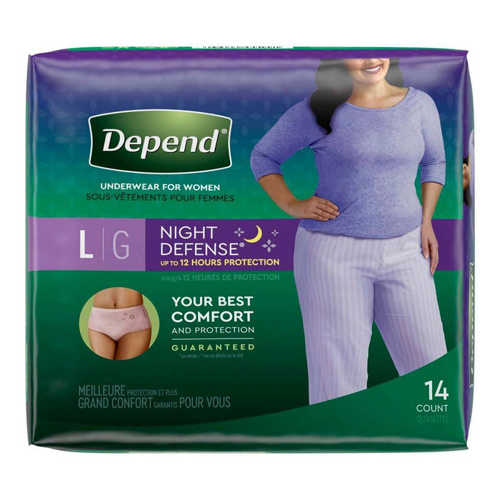 Depend Night Defense Incontinence Underwear for Women - Large - 14ct