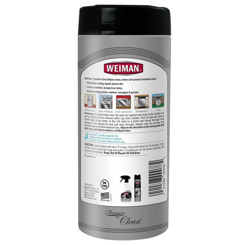 Weiman Stainless Steel Wipes - 30ct