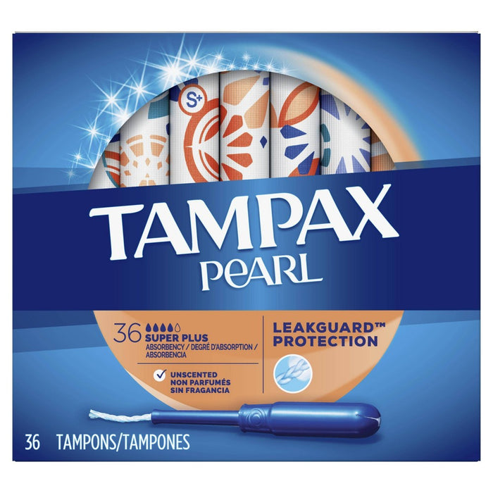 Tampax Pearl Super Plus Plastic Tampons Unscented
