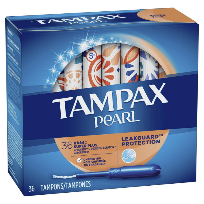 Tampax Pearl Super Plus Plastic Tampons Unscented